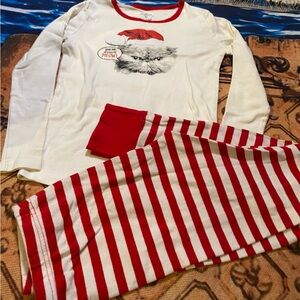 Girl’s size 10, “Give me presents meow” Christmas PJ set